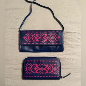 Vera Bradley Stylish Blue and Pink Women's Bag Set